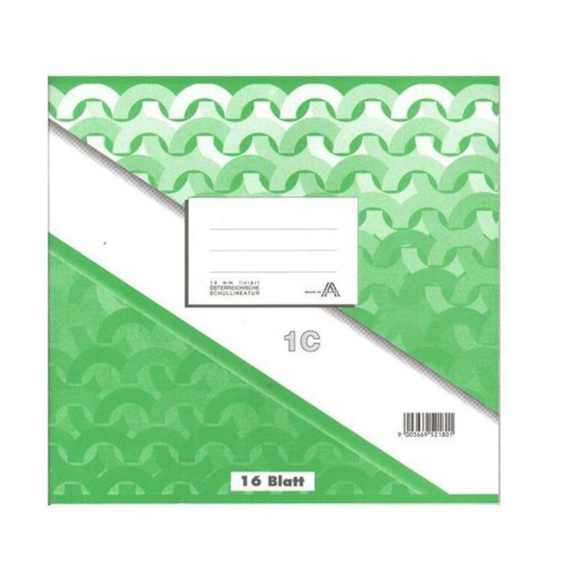 ÖKO PLUS Leobnerheft 21 × 20 cm 16 Blatt 14 mm liniert | Schulheft für Schreibanfänger
